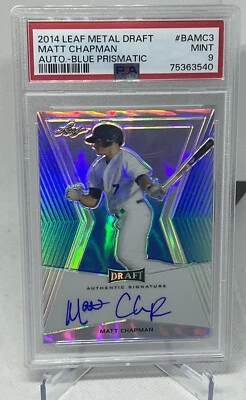 MATT CHAPMAN 2014 AUTÓGRAFO HOJA METAL/50 PSA 9 Toronto Blue Jays Athletics - Imagen 1 de 2