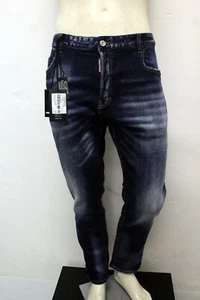 Dsquared2 Jeans Uomo Pantalone Nuovo Taglia 54 Blu Pant Pants Regular In Cotone - Zdjęcie 1 z 19