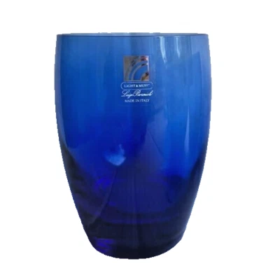 JUEGO 4 LUCES Y MÚSICA LUIGI BORMIOLI MICHELANGELO ITALIA AZUL DOBLE MODA ANTIGUA Foto 1 de 2