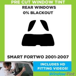 For Smart Fortwo 2001-2007 Pre Cut Window Tint Rear 0% Blackout Film - Picture 1 of 10