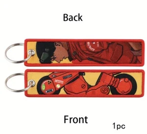 Anime Manga Akira Red Motorcycle Double Sided Key Jet Tag Keychain - Picture 1 of 3