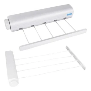 Clothes Line Rack Wall Clothing Hanger Washing Rope Bathroom Accessory - Picture 1 of 15