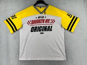 Divided Jersey Mens Large Gray Yellow Brooklyn NYC Hip-Hop Streetwear H&M Poly - Picture 1 of 14