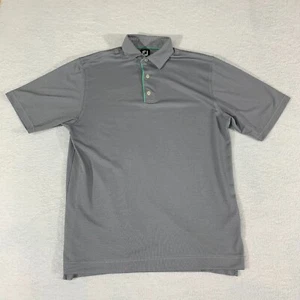 FootJoy FJ kurzärmeliges Polo Herren Größe Large schwarz-weiß Muster Golf - Bild 1 von 8