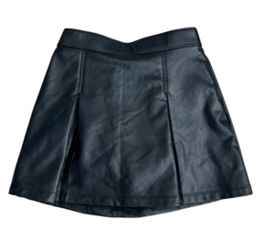 Abercrombie Kids Girls Size 11-12 Faux Leather Skort Black - Picture 1 of 7