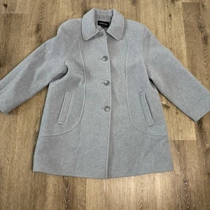 London Fog Damen Petite 12P Wollmischung langer Erbsenmantel hellblau 4 Knöpfe - Bild 1 von 12