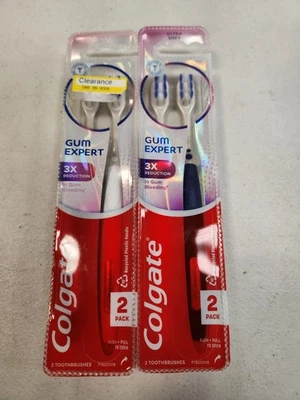 2 Packs of 2: Colgate Gum Expert ULTRA SOFT Adult Toothbrushes (0845) W6C - Image 1 of 2