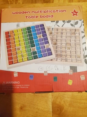 Wooden Multiplication Table Board Learning Toy - Image 1 of 2