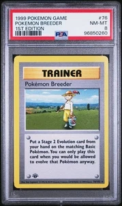 1999 POKEMON BASE SET 76 POKEMON BREEDER 1ST EDITION PSA 8 NM-MT - Picture 1 of 2