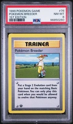 1999 POKEMON BASE SET 76 POKEMON BREEDER 1ST EDITION PSA 8 NM-MT - Image 1 of 2