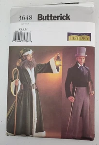 Butterick 3648 History Costume Dickens Victorian Pant Jacket Scarf XS, S, M - Picture 1 of 3