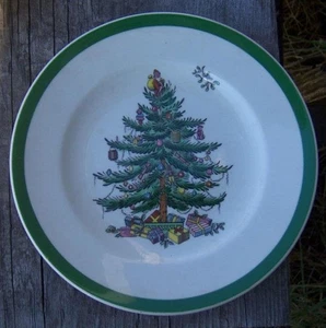 Christmas Tree Small Plate Vintage Spode China England Holiday Dinnerware - Picture 1 of 2