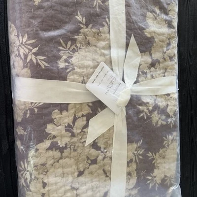 Pottery Barn Juliette Toile Reversible Pick Stitch Full Queen Quilt Wisteria NEW - Image 1 of 3