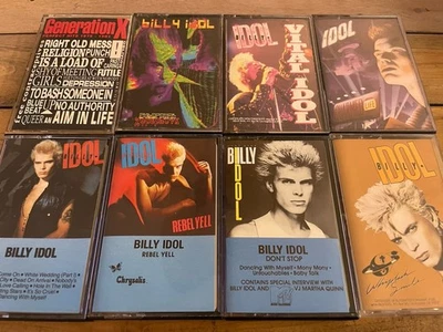 Billy Idol 8 Cassette tape LOT self-titled Rebel Yell Generation X Greatest Hits - Image 1 of 4