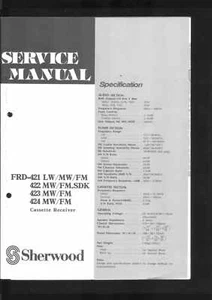 Sherwood Orig. Service Manual f. FRD-421 FRD 421 422 - Picture 1 of 1