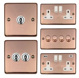 Enchufes CBCW de cobre brillante, interruptores de luz, atenuadores, cocina, palanca, fusible - Imagen 1 de 46