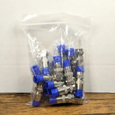 20pc, RG6 F-type Compression Connectors Coaxial Cable Waterproof - Image 1 of 4