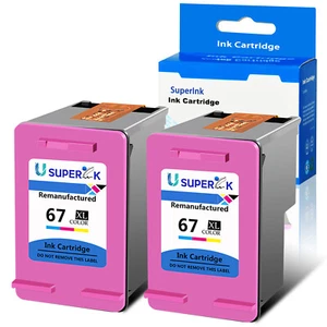 2PK Ink Cartridges for HP 67 XL 67XL ENVY 6052 6055 6058 6075 Printer Tri-color - Picture 1 of 12