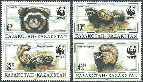 Timbres Animaux Mammifères Putois Kazakhstan 124/127 ** (66804DT) - Photo 1/1