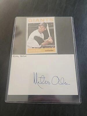Matty Alou SIGNED 3X5 INDEX CARD With Topps#204 - Image 1 of 2