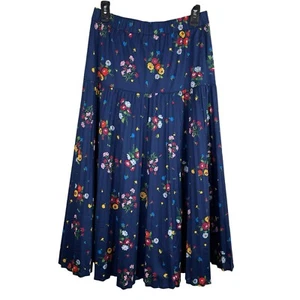 Kate Spade Größe Medium marineblau Cluster Blumen Plissee Midirock schrullig adrett neu - Bild 1 von 9