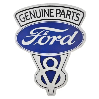 Ford V8 Genuine Parts Embossed & Shaped Metal Sign - Image 1 of 4