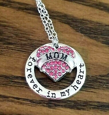 Collar MAMÁ "Para siempre en mi corazón" Joyería para mamá Joyería conmemorativa para mamá en memoria Foto 1 de 2