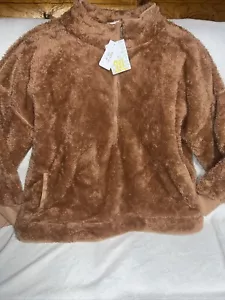 Lularoe Nancy Pull Over Fuzzy Sweatshirt 3XL 26/28 24 Solid Coral Orange/Pink ❤️ - Picture 1 of 13