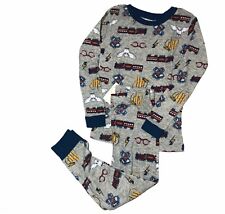 Boys 2 Piece Pajama Set Harry Potter Owl Train Gray Cotton Size 4