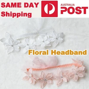 Baby floral headband, toddler flower girl headband, baby flower crown headwraps - Picture 1 of 9