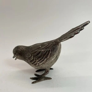 RARE Lacquered EPNS Silver Toned Metallic Bird Made in India - Picture 1 of 7