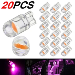 20pcs T10 LED COB Pink Purple W5W Car Interior Light Dome Lamp Map Bulb 194 168 - Picture 1 of 12