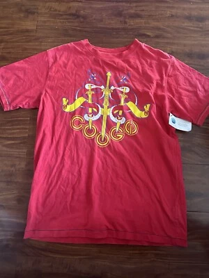 Camiseta Y2K Coogi Roja XL Serpientes/Espadas Logo Original Puntada Colorida Azul Amarillo Foto 1 de 4
