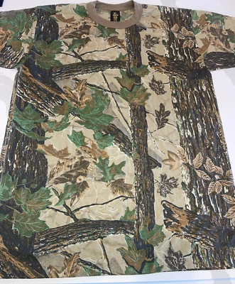 REALTREE CAMO TREE BARK LEAVES SHIRT HUNTING MADE IN THE USA WOMENS XL CHEST 46 - Image 1 of 4
