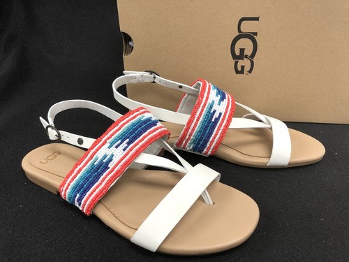 Ugg Australia Verona Serape sandalo bianco con perline da parete 1011631 scarpe donna