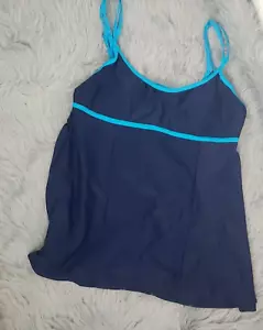 Plus Size XXL Swimsuit Dress One Piece Blue Adjustable Straps Padded - Picture 1 of 6