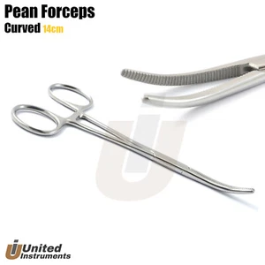 Rochester Pean Clamp Forceps Curved Surgical Hemostatic Veterinary Pliers Lab CE - Picture 1 of 2