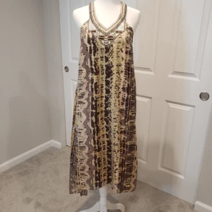 Anthropologie Love Sam Silk Beaded Midi Dress NWT Size S - Picture 1 of 11