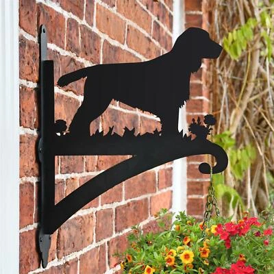 BLACK COUNTRY METAL WORKS Steel Cocker Spaniel Dog Hanging Basket in Black