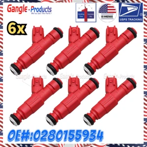 Nuevo 0280155934 Juego (6) Inyectores de Combustible para Dodge Dakota 2000-2003 3.9L V6 - Imagen 1 de 7
