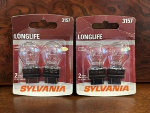 2 Packs/4 Bulbs Total of Sylvania Long Life 3157 27/8.3W Rear Turn Signal Lights - Imagen 1 de 1