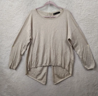 New York Company Women Sweater XXL Cream Cotton Blend Back Slit Regular Pullover - Image 1 of 4