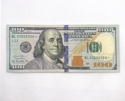 2013 $100 One Hundred Dollar Green Seal Star Banknote ML 03669358 * - Image 1 of 2