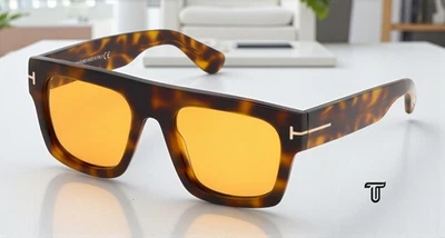 Óculos de sol masculino TOM FORD Fausto FT0711 56E Havana marrom plástico 53 mm - Imagem 1 de 4