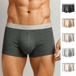 Mid Waist Cotton Boxer Briefs Seamless Underwear for Men Cotton Boxers Gifts - Picture 1 of 17