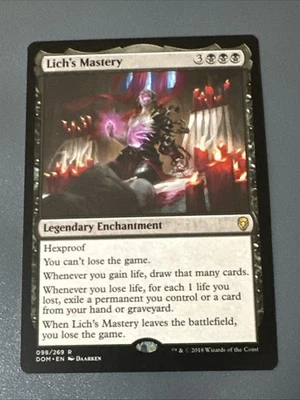 Lich’s Mastery X1 Dominaria NM Condition See Front/back Pics - Image 1 of 2