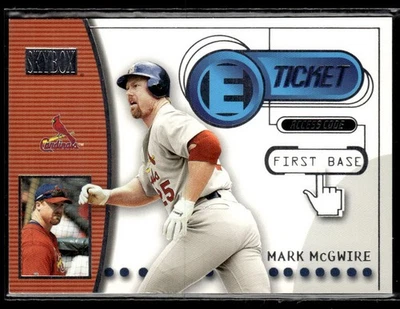 2000 SkyBox E-Ticket #6ET Mark McGwire Cardinals cartão de beisebol 0702G - Imagem 1 de 2