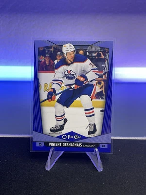 2024-25 O-Pee-Chee OPC Vincent Desharnais Blue #18 Edmonton Oilers - Image 1 of 2