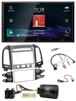 JVC USB Bluetooth 2DIN DAB Lenkrad Autoradio für Hyundai Santa Fe 3 Schalter 200 - Bild 1 von 4