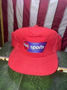 Vintage 90s ABC SPORTS SNAPBACK HAT tv 80s news EUC RED Cord RARE! - Bild 1 von 7